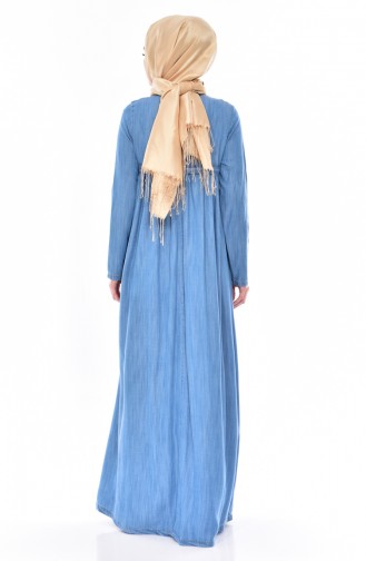 Jeans Kleid mit Stickerei 1825-01 Blau 1825-01