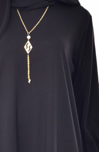 Necklace Plain Dress 9022-01 Black 9022-01