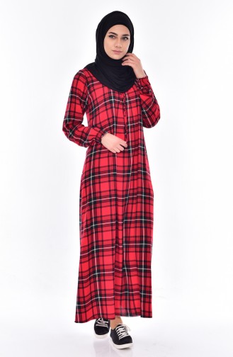 Dilber Plaid Dress 6017-04 Bordeaux 6017-04