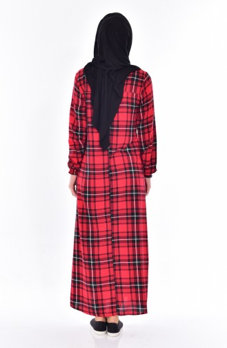 Dilber Plaid Dress 6017-04 Bordeaux 6017-04