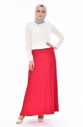 BWEST Pleated Skirt 8149-03 Red 8149-03