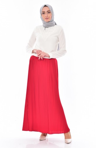 BWEST Pleated Skirt 8149-03 Red 8149-03