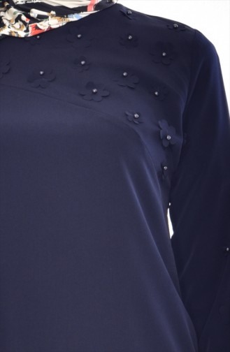 Navy Blue Blouse 0803-03