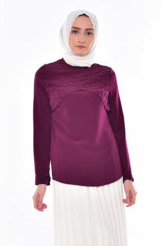 Blouse Perlées 0802-04 Pourpre 0802-04