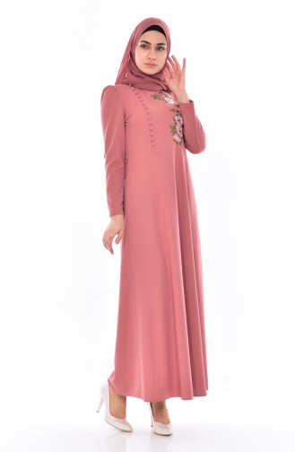 Dusty Rose Hijab Dress 8028-07