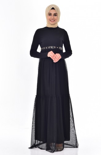 Kleid mit Falber 9104-01 Schwarz 9104-01