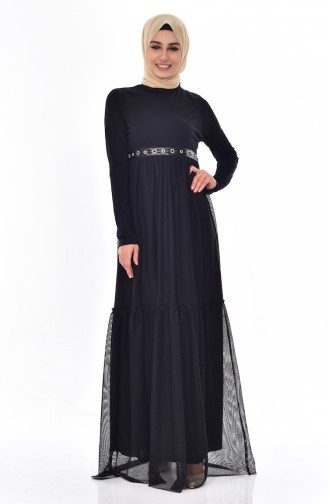 Kleid mit Falber 9104-01 Schwarz 9104-01