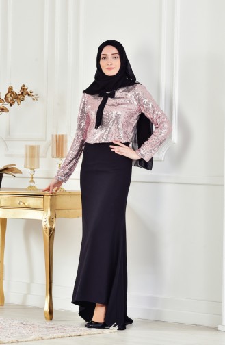 Pink Hijab Evening Dress 40422-02