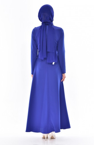 Saxe Hijab Dress 1228-03