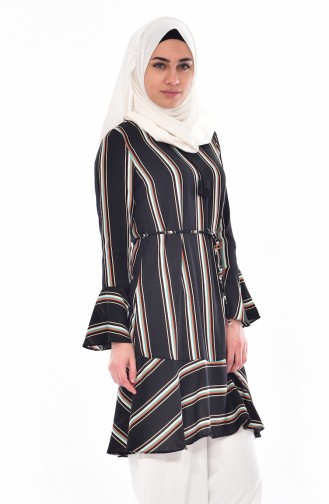 Spanish Arm Striped Tunic 50193B-02 Black 50193-02