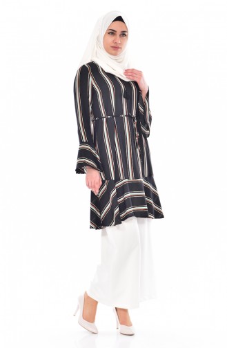 Spanish Arm Striped Tunic 50193B-02 Black 50193-02