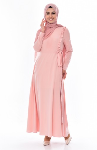 Salmon Hijab Dress 1228-01