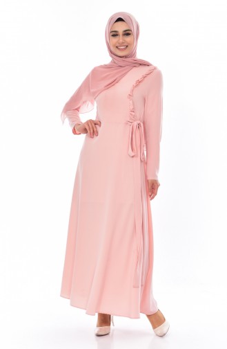 Salmon Hijab Dress 1228-01