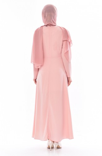 Salmon Hijab Dress 1228-01