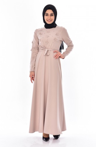 Light Mink Hijab Dress 1085-05