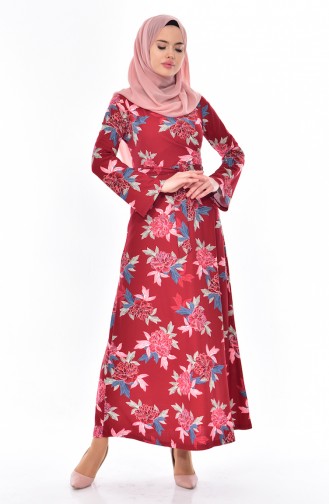 Hijab Kleid 6021-04 Weinrot 6021-04