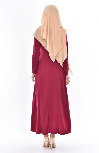 Claret Red Hijab Dress 4401-12