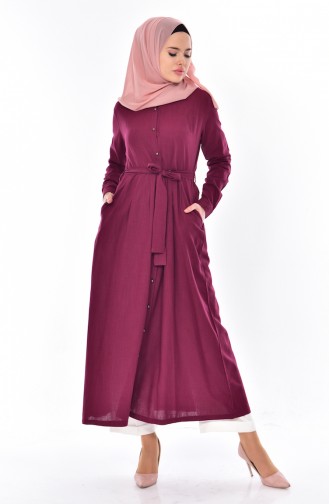 Belted Long Tunic 5012-02 Claret Red 5012-02