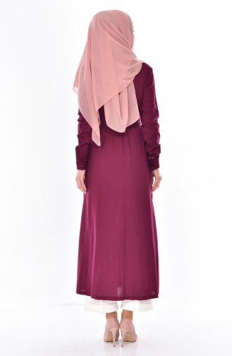 Belted Long Tunic 5012-02 Claret Red 5012-02