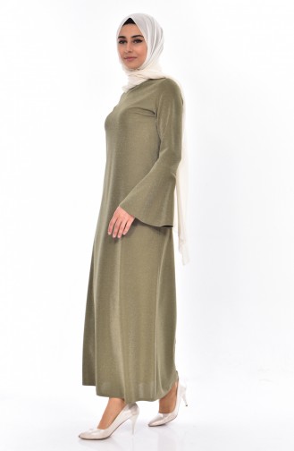 Dilber Silvery Dress 6019-01 Khaki 6019-01