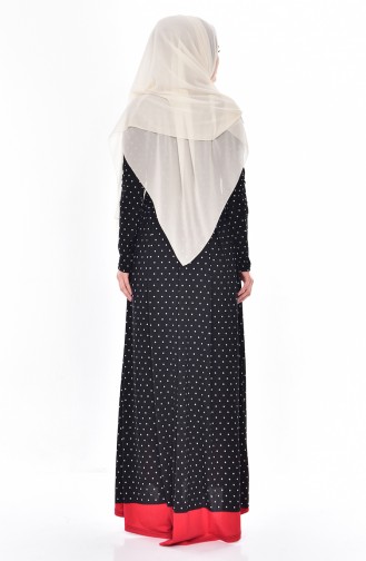 Hijab Kleid mit Schleppe 6018-02 Rot 6018-02