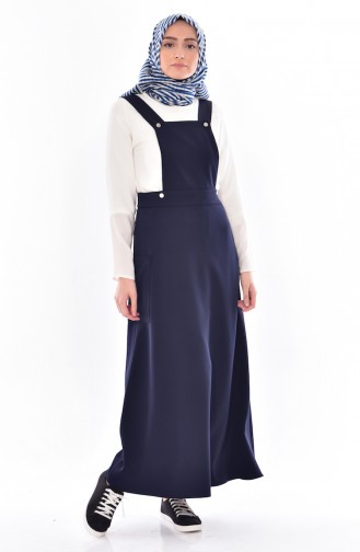 Navy Blue İslamitische Jurk 6425-03