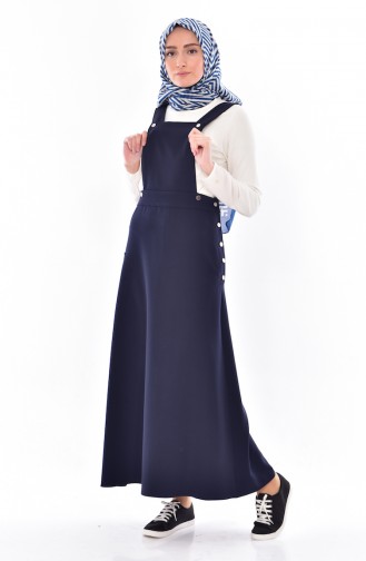 Navy Blue Hijab Dress 6425-03