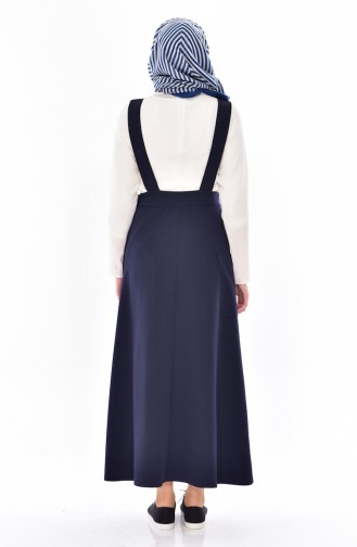 Navy Blue İslamitische Jurk 6425-03