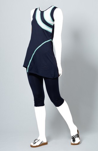 Navy Blue Modest Swimwear 1803-01