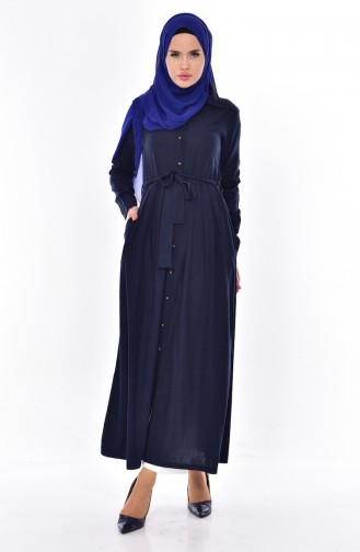 Belted Long Tunic 5012-01 Navy Blue 5012-01