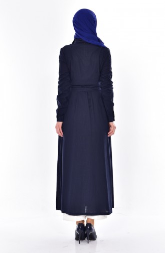 Belted Long Tunic 5012-01 Navy Blue 5012-01