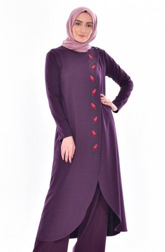 TUBANUR Embroidered Tunic 2942-03 Purple 2942-03