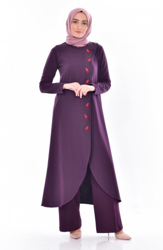 TUBANUR Embroidered Tunic 2942-03 Purple 2942-03