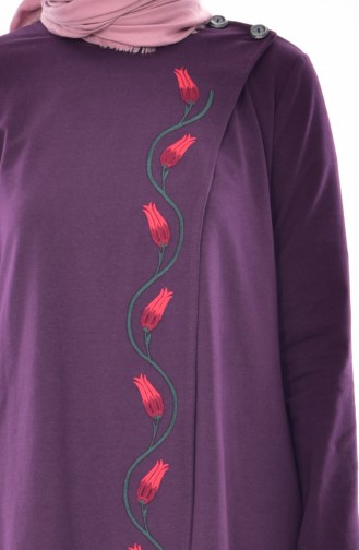 TUBANUR Embroidered Tunic 2942-03 Purple 2942-03