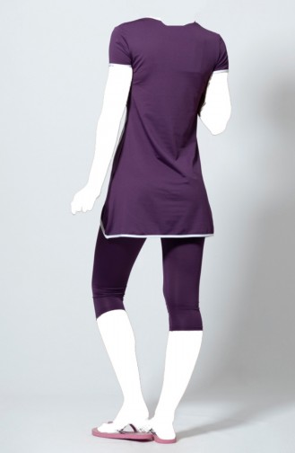 Purple Modest Swimwear 1814-02
