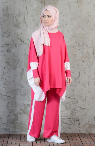 Fledermaus Ärmel Tunika mit Hose 2er Sets 3801-01 Pink 3801-01
