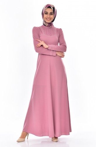Powder Hijab Dress 0523-04