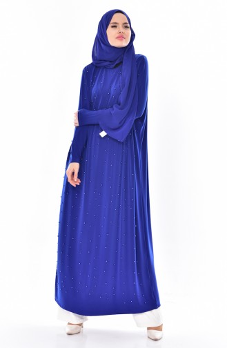 Abaya Perlées 1645-04 Bleu Roi 1645-04