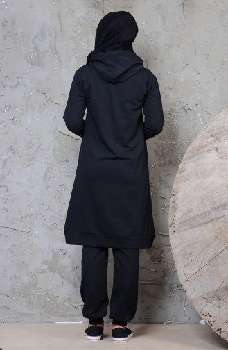 Hooded Tracksuit Suit 18069-02 Black Saks 18069-02