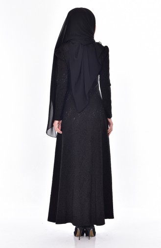 Black Hijab Dress 7174-01
