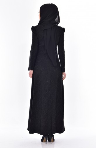 Black Hijab Dress 7175-01