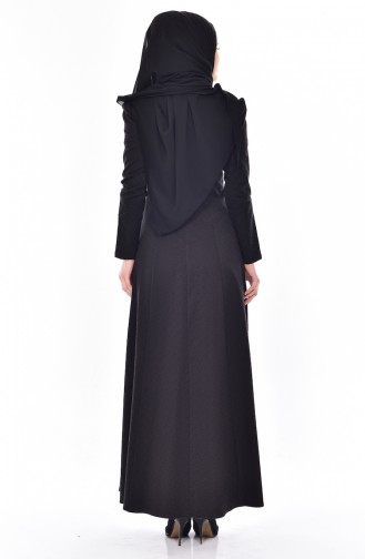 فستان بتصميم سادة مع سحاب 7175A-01