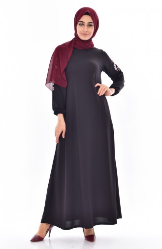 Black Hijab Dress 5157-01