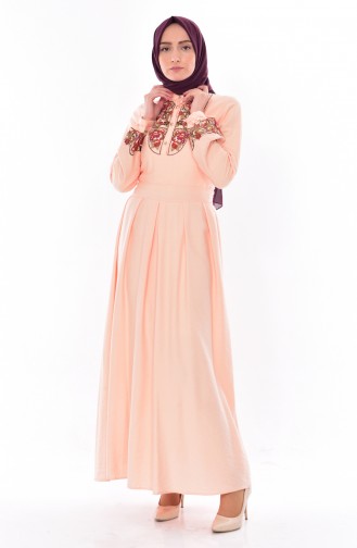Lachsrosa Hijab Kleider 2019-01