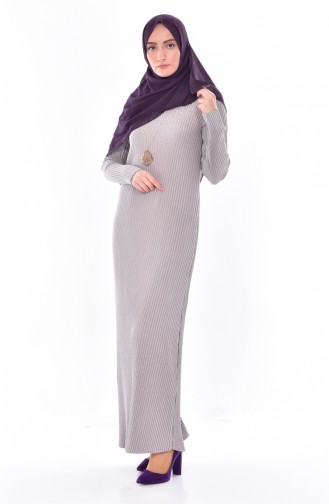 Gray Hijab Dress 4158-06
