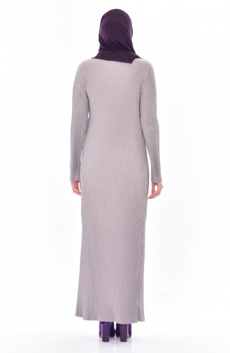 Gray Hijab Dress 4158-06