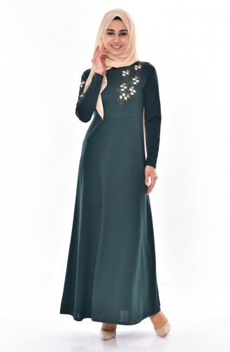 Robe Hijab Vert emeraude 2008-08