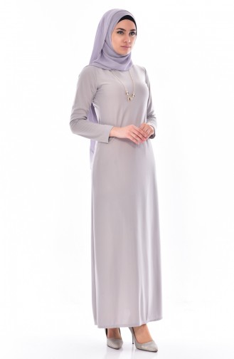 Light Gray Hijab Dress 4454-06