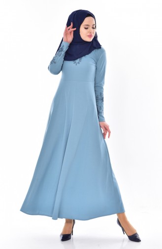 Baby Blue Hijab Dress 0528-05