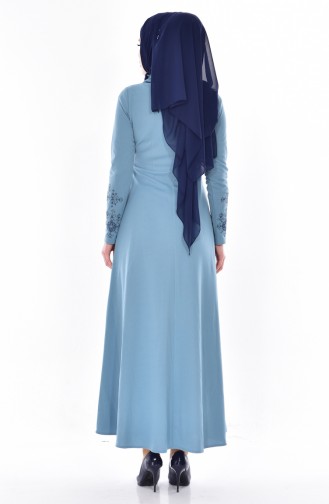 Baby Blue Hijab Dress 0528-05
